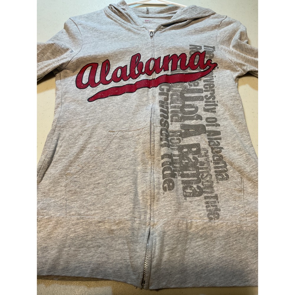 Soffe Alabama Crimson Tide Zip Up Hoodie Gray Size M University of Alabama
